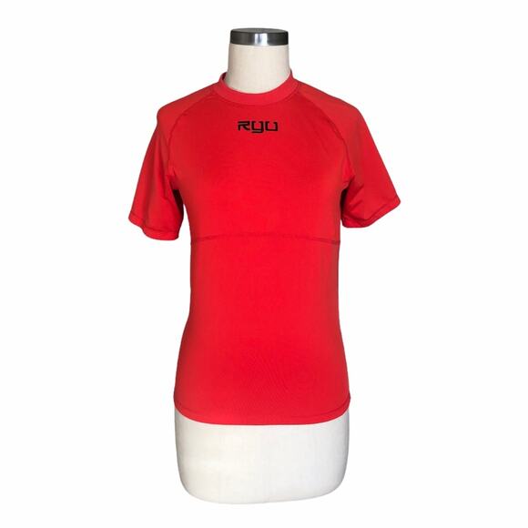 RYU Men's Red Compression Tanto Short Sleeve Top - Picture 1 of 8